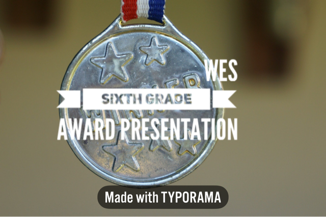 WES Sixth Grade Award Presentation
