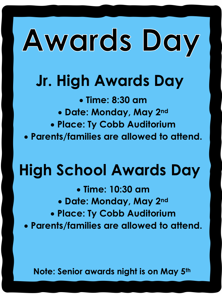 Awards Day Reminder