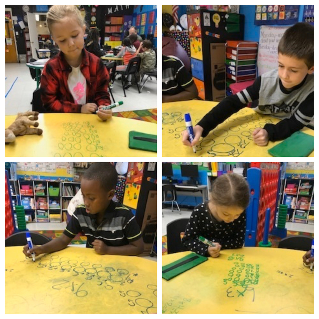 WES 2nd grade students work on multiplication 