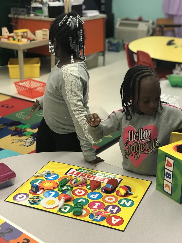 WES Pre-K Students work at their learning centers